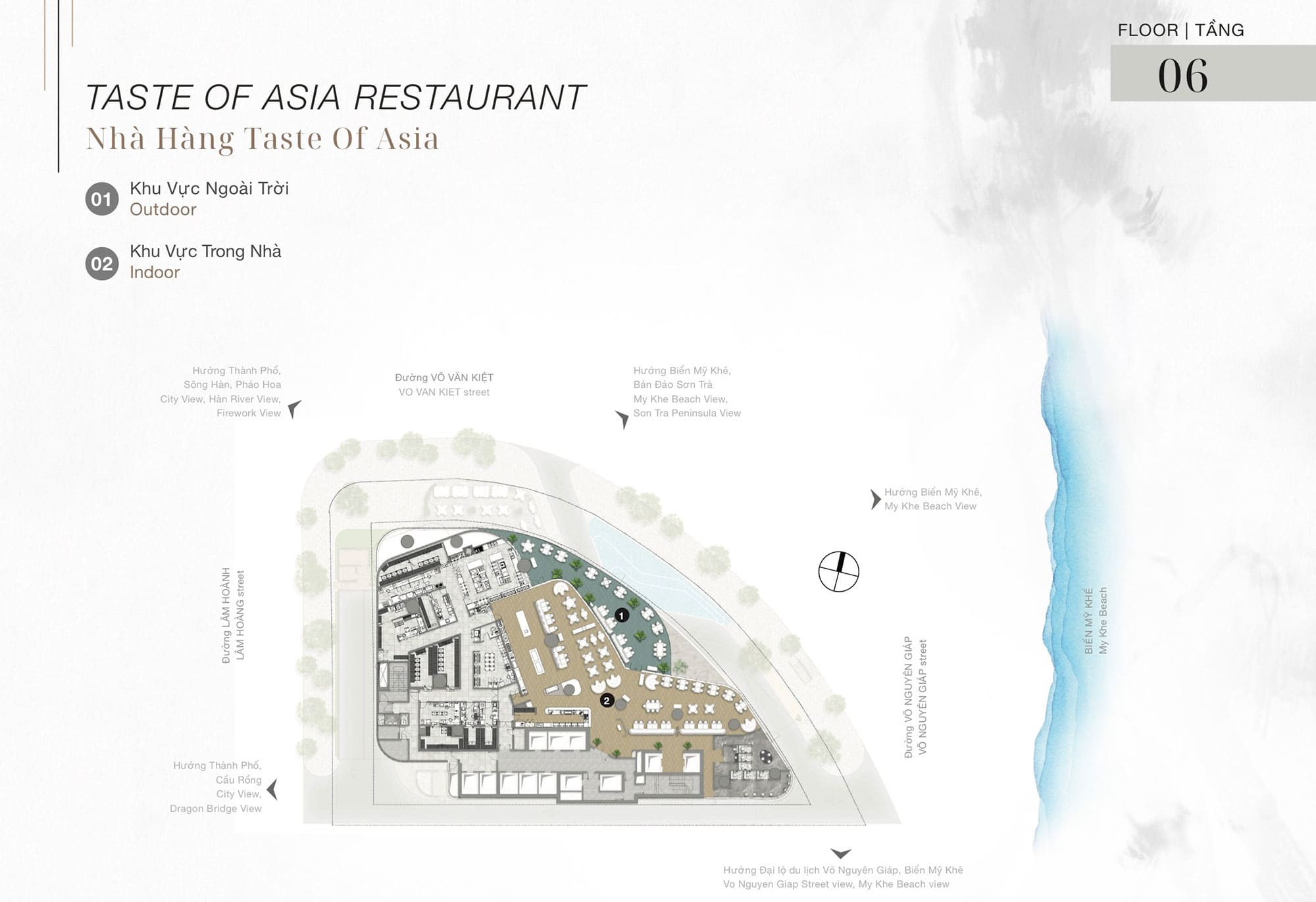 Mặt bằng tiện ích tại tầng 6 của dự án Nobu Residences Đà Nẵng