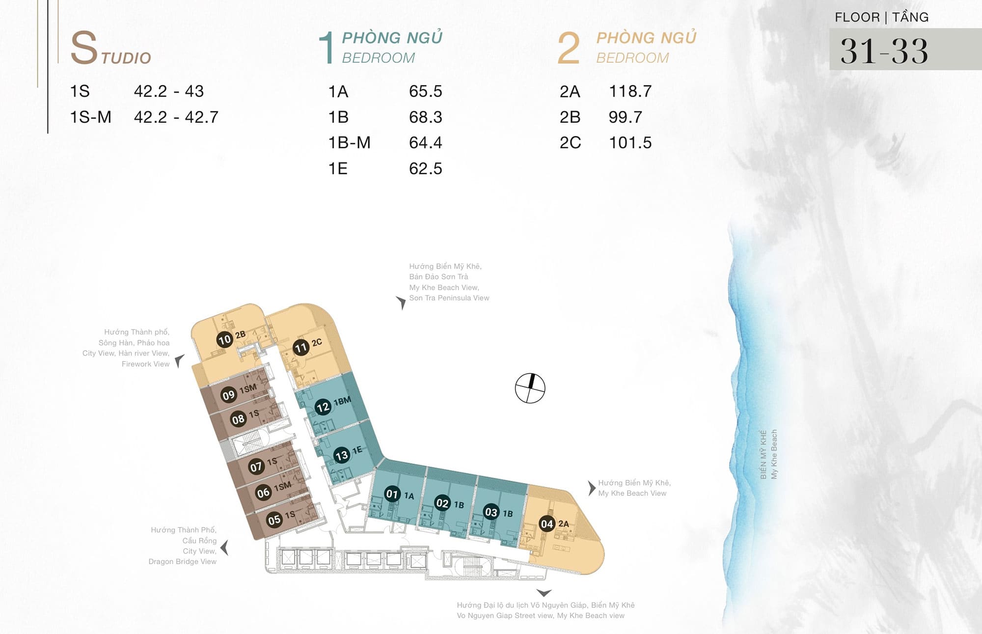 Mặt bằng tiện ích tại tầng 31 đến tầng 33 của dự án Nobu Residences Đà Nẵng
