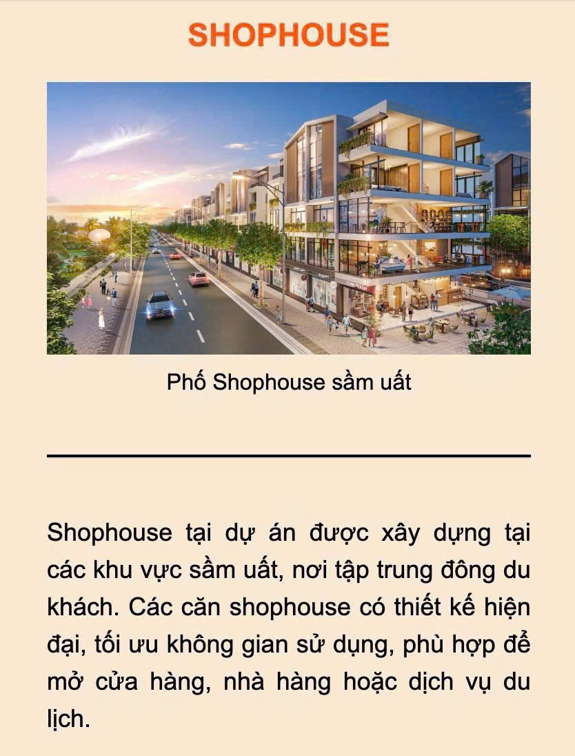 VINPEARL LÀNG VÂN ĐÀ NẴNG 8 sHOPHOUSE Vinpearl Làng Vân